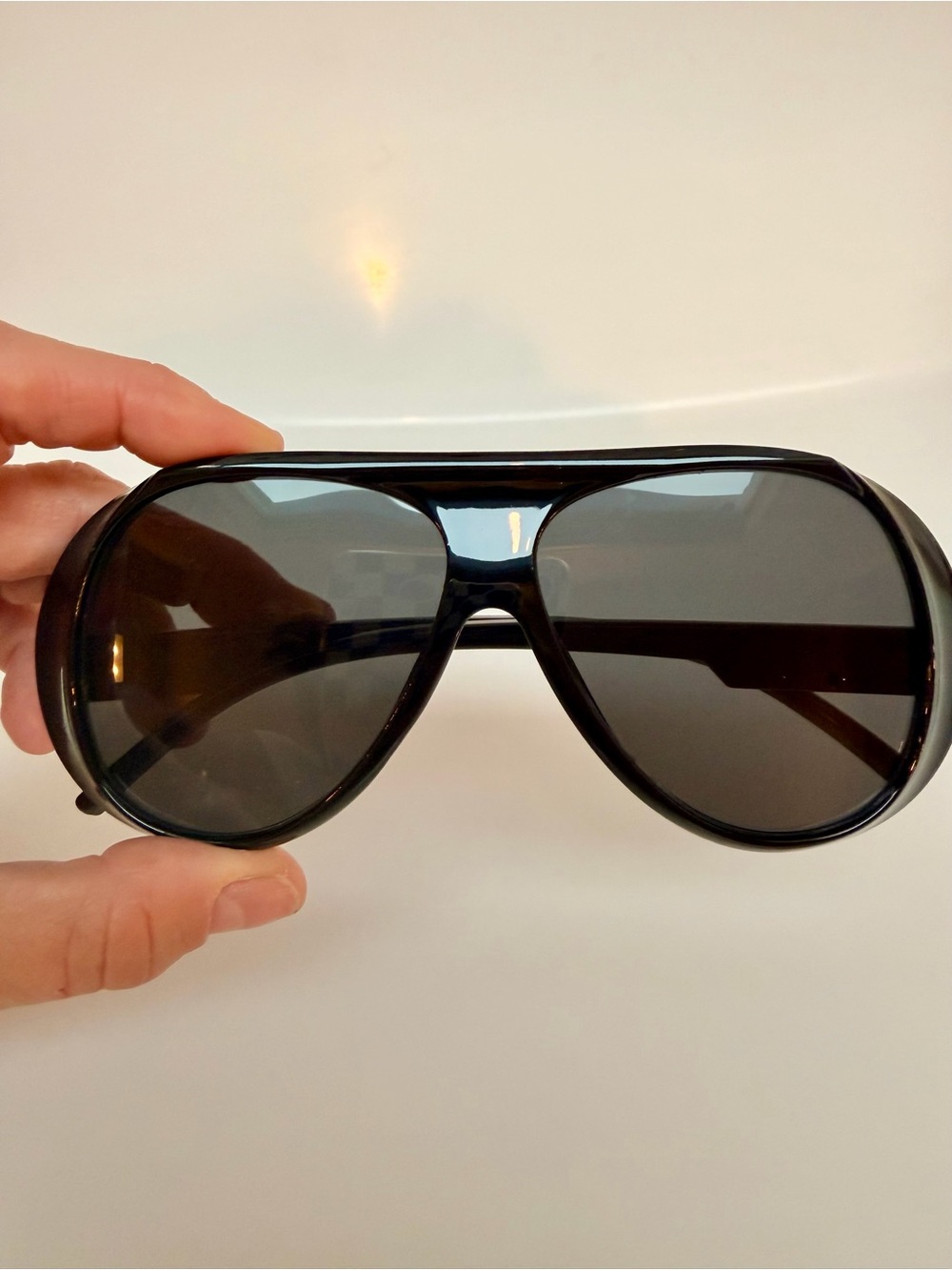 Oversized Black Aviator Sunglasses